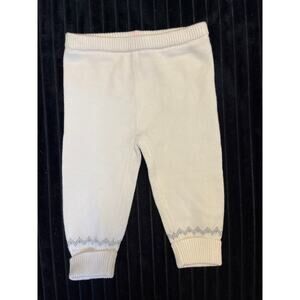 Janie and Jack Baby Boy Winter Pants 6-12M Cream Grey Triangular Pattern
